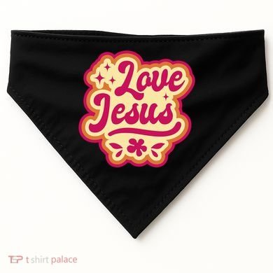 Love Jesus Retro USA-Made Doggie Bandana