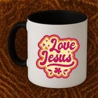 Love Jesus Retro Coffee Mug thumb 2