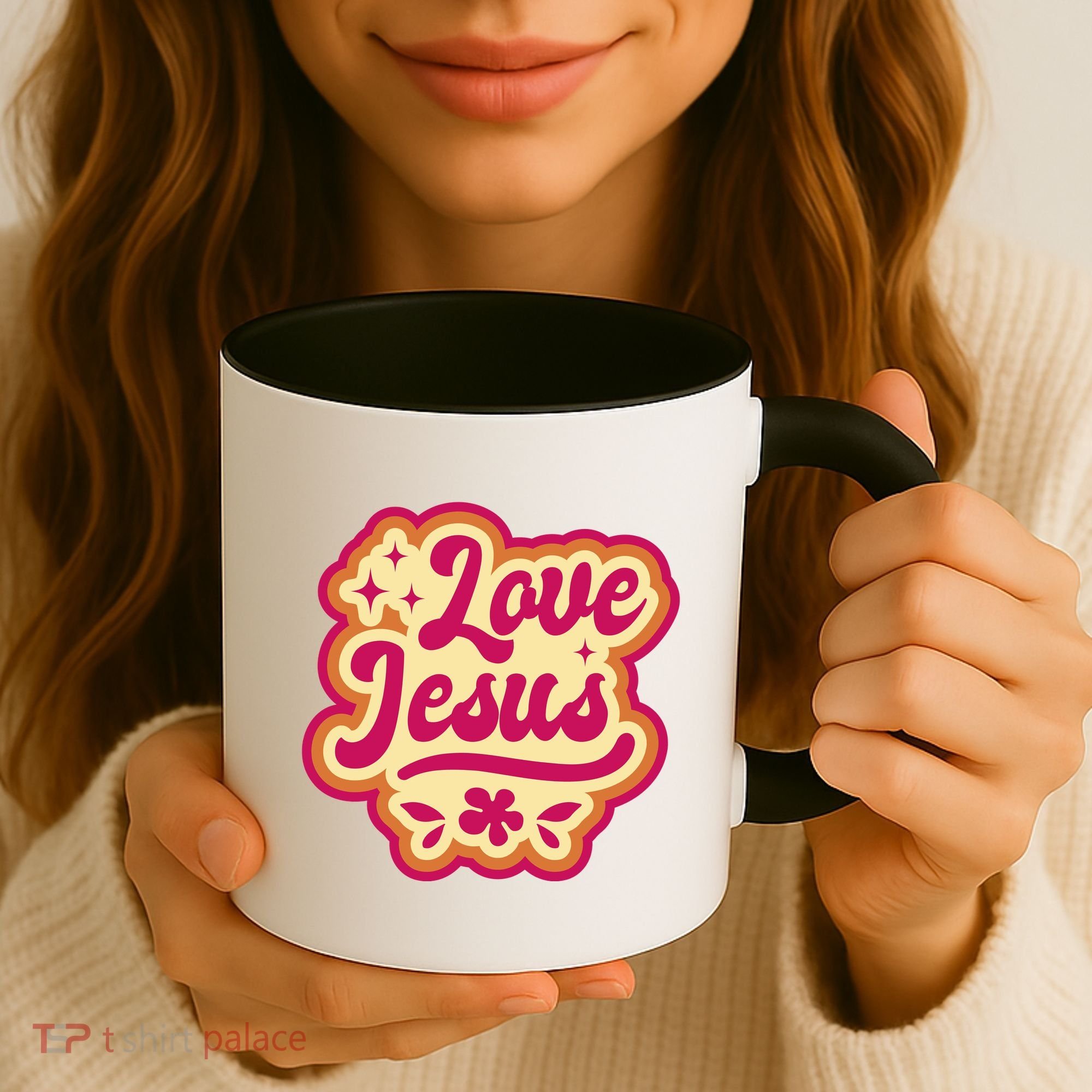 Love Jesus Retro Coffee Mug