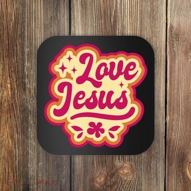 Love Jesus Retro Coaster