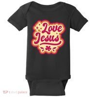 Love Jesus Retro Baby Bodysuit thumb 0
