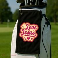 Love Jesus Retro Golf Towel thumb 2