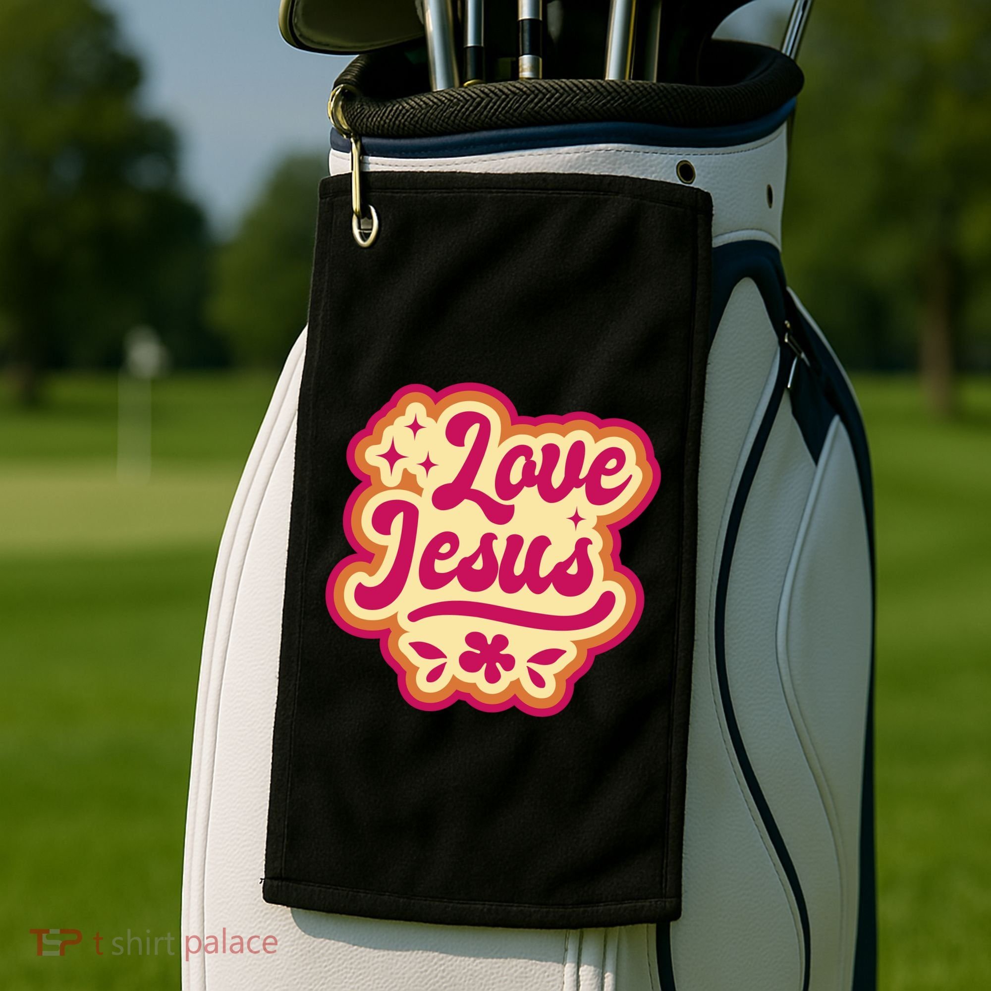 Love Jesus Retro Golf Towel