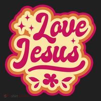 Love Jesus Retro Golf Towel thumb 3
