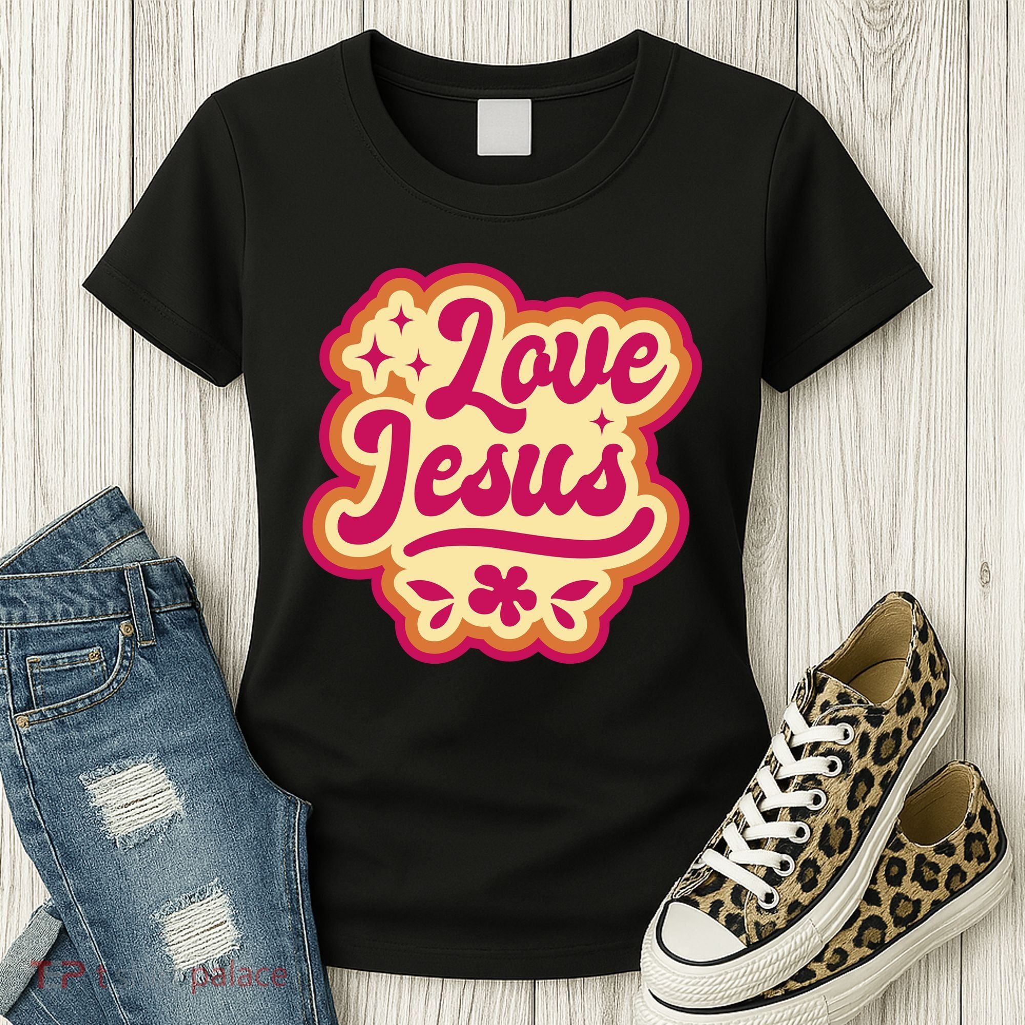 Love Jesus Retro Women's T-Shirt