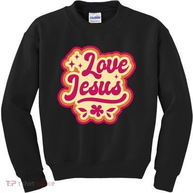 Love Jesus Retro Kids Sweatshirt