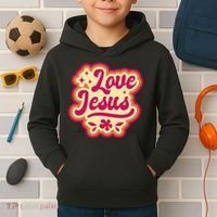 Love Jesus Retro Kids Hoodie thumb 2