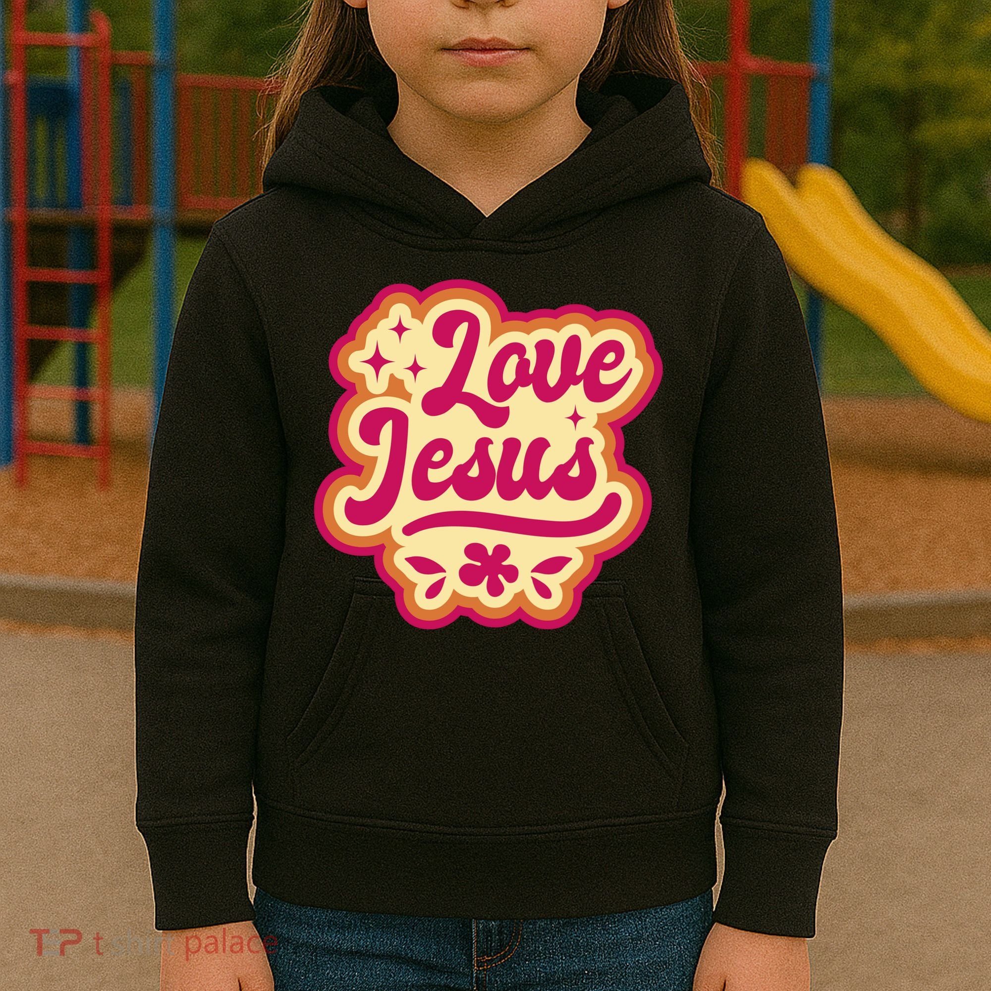 Love Jesus Retro Kids Hoodie