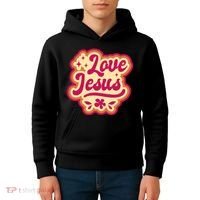 Love Jesus Retro Kids Hoodie thumb 4