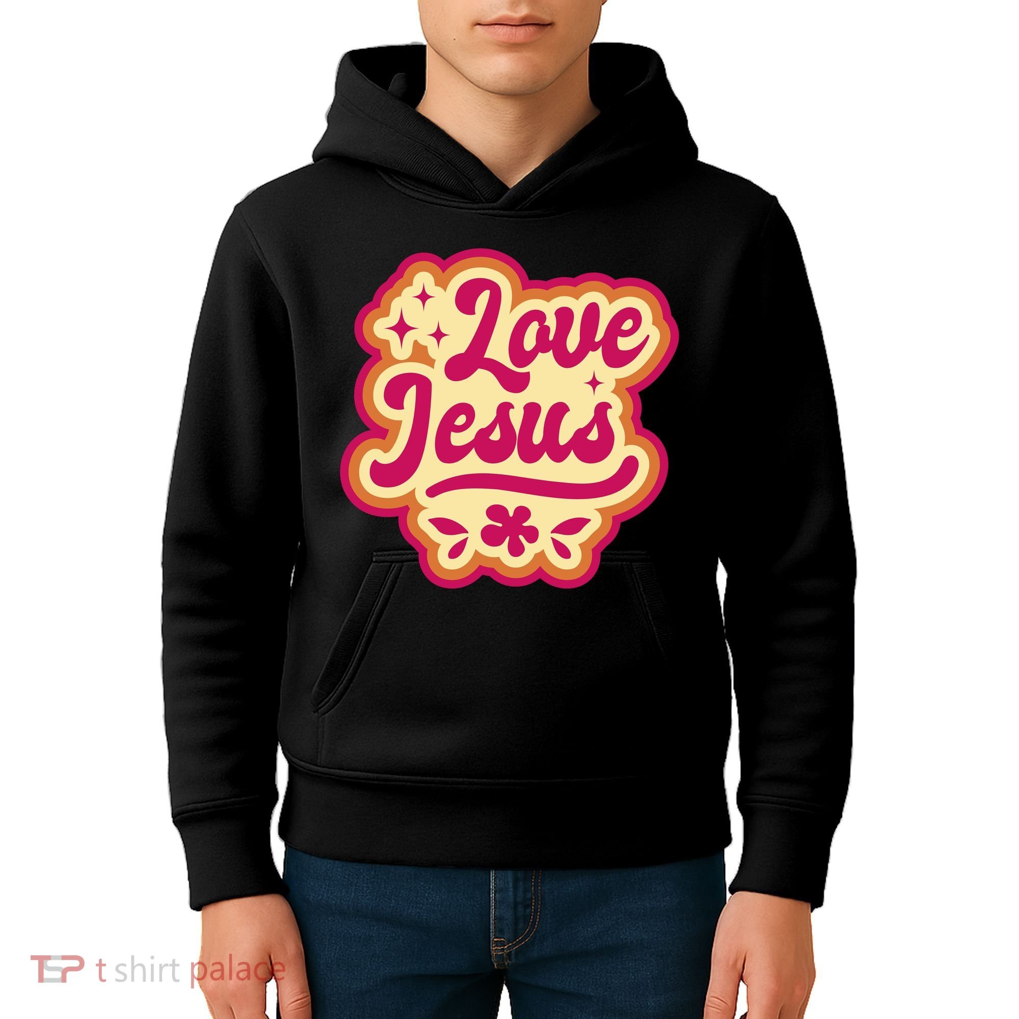 Love Jesus Retro Kids Hoodie