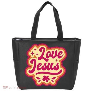 Love Jesus Retro Tote Bag