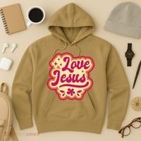 Love Jesus Retro Hoodie thumb 3