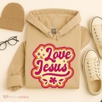 Love Jesus Retro Hoodie thumb 4