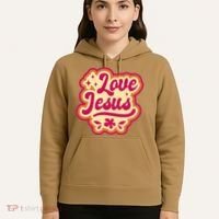 Love Jesus Retro Hoodie thumb 5