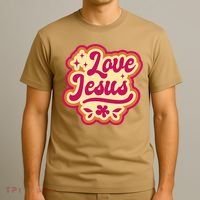 Love Jesus Retro T-Shirt thumb 3