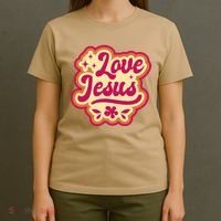 Love Jesus Retro T-Shirt thumb 4