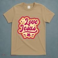 Love Jesus Retro T-Shirt thumb 5