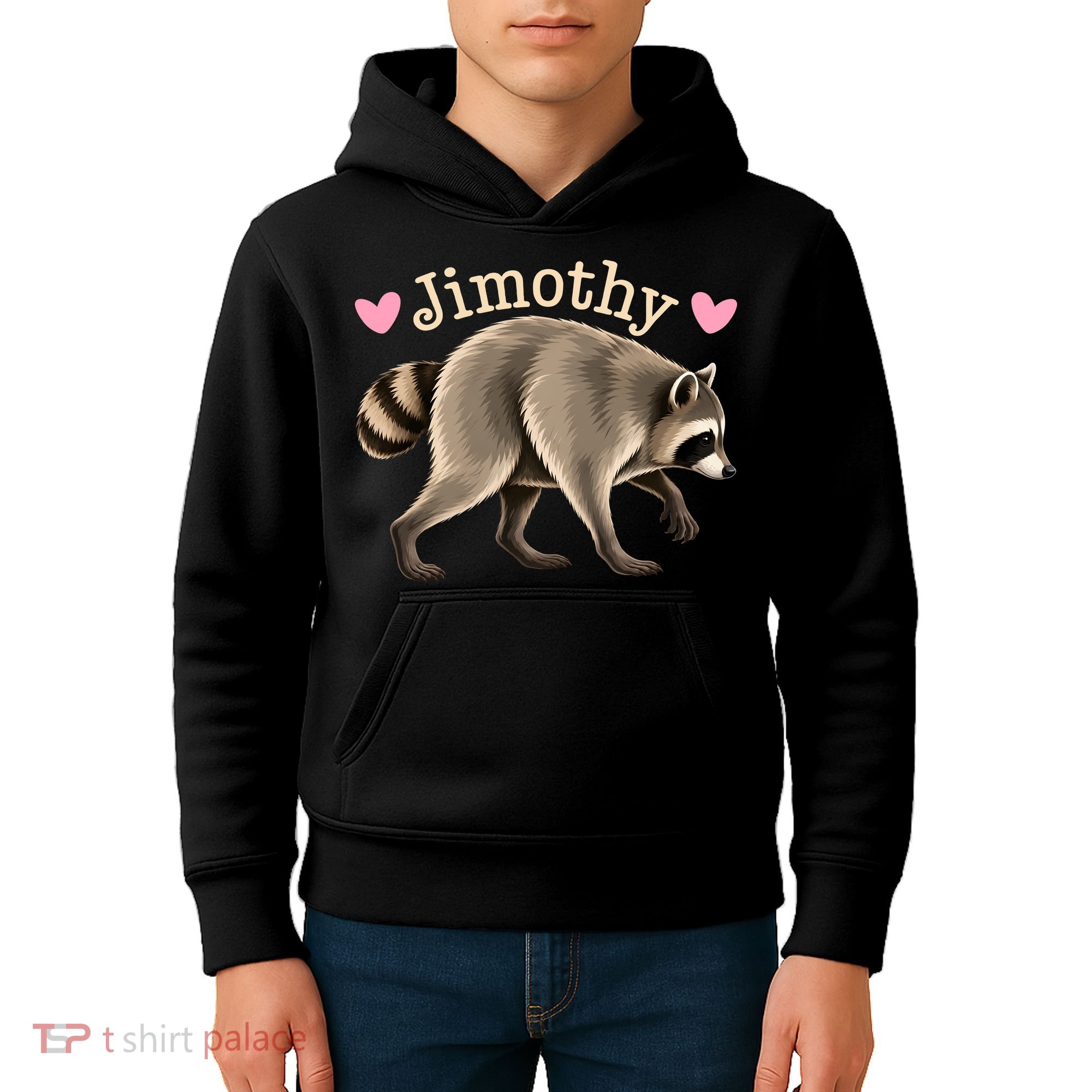 Love Jimothy The Raccoon Funny Viral Meme Kids Hoodie