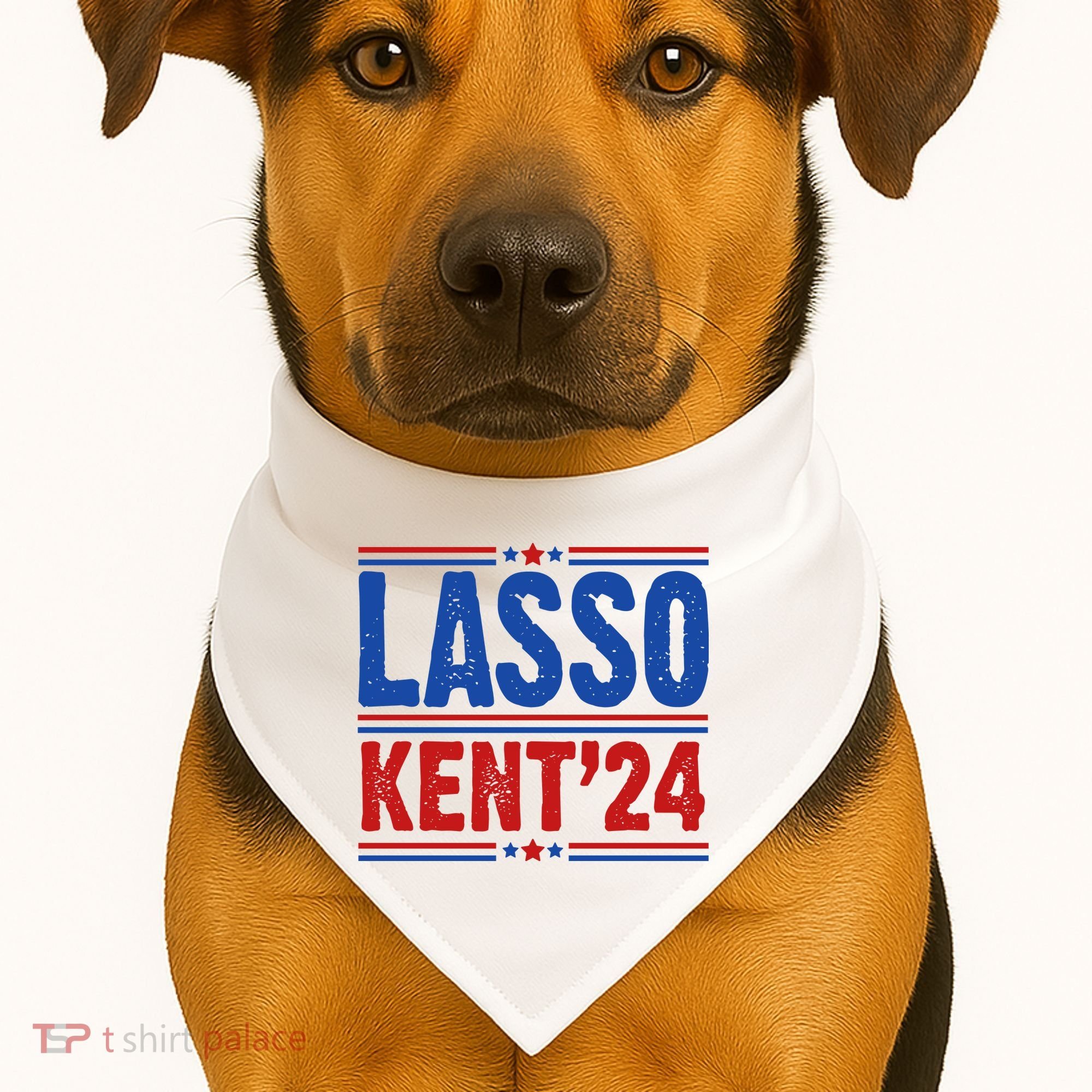 Lasso Kent 2024 Distressed Politcal USA-Made Doggie Bandana