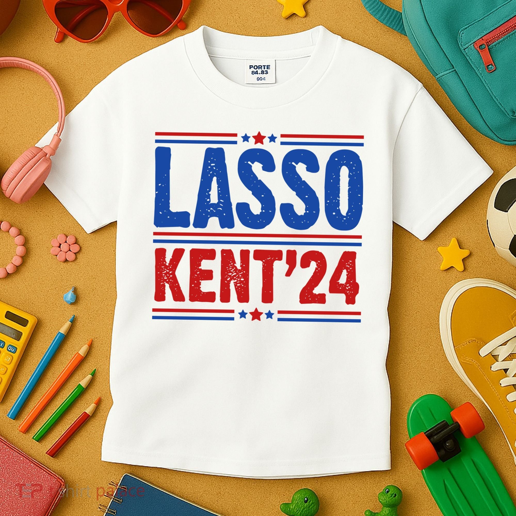 Lasso Kent 2024 Distressed Politcal Kids T-Shirt
