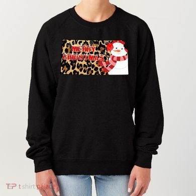 Leopard Kansas Christmas With Snowman Women's Sweatshirt