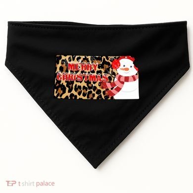 Leopard Kansas Christmas With Snowman USA-Made Doggie Bandana