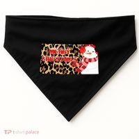 Leopard Kansas Christmas With Snowman USA-Made Doggie Bandana thumb 0