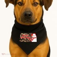 Leopard Kansas Christmas With Snowman USA-Made Doggie Bandana thumb 1