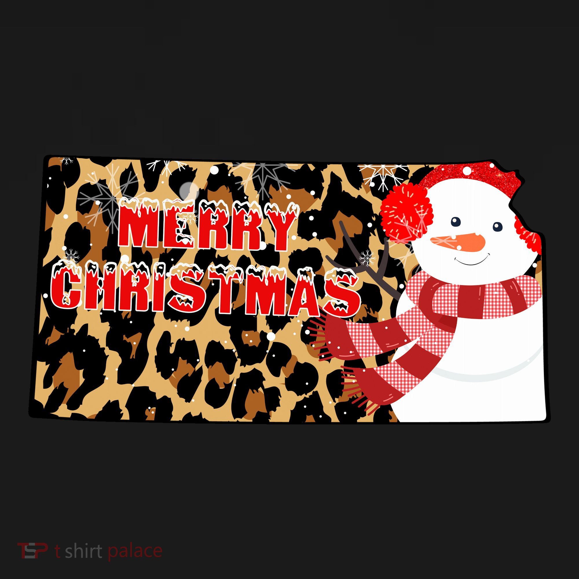 Leopard Kansas Christmas With Snowman Bucket Hat