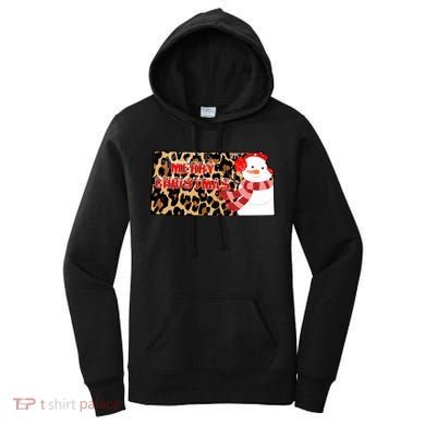 Leopard Kansas Christmas With Snowman Women's Hoodie