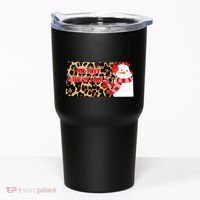 Leopard Kansas Christmas With Snowman Tumbler thumb 0