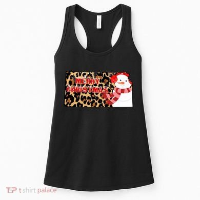 Leopard Kansas Christmas With Snowman Women's Tank Top