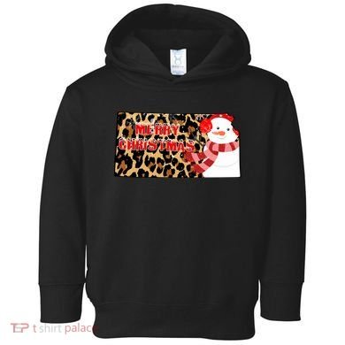 Leopard Kansas Christmas With Snowman Toddler Hoodie