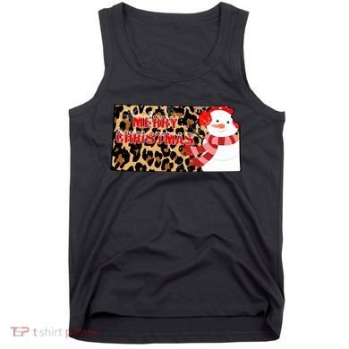Leopard Kansas Christmas With Snowman Tank Top