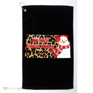 Leopard Kansas Christmas With Snowman Golf Towel