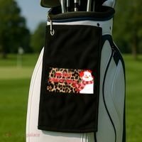 Leopard Kansas Christmas With Snowman Golf Towel thumb 2
