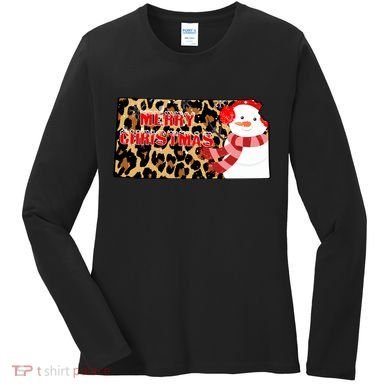 Leopard Kansas Christmas With Snowman Women's Long Sleeve Shirt