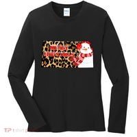 Leopard Kansas Christmas With Snowman Women's Long Sleeve Shirt thumb 0