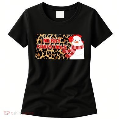 Leopard Kansas Christmas With Snowman Women's T-Shirt