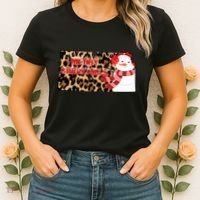 Leopard Kansas Christmas With Snowman Women's T-Shirt thumb 2
