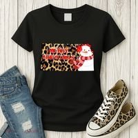 Leopard Kansas Christmas With Snowman Women's T-Shirt thumb 3