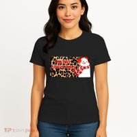 Leopard Kansas Christmas With Snowman Women's T-Shirt thumb 4