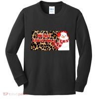 Leopard Kansas Christmas With Snowman Kids Long Sleeve Shirt thumb 0