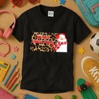 Leopard Kansas Christmas With Snowman Kids T-Shirt thumb 3