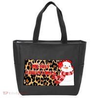 Leopard Kansas Christmas With Snowman Tote Bag thumb 0