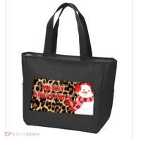 Leopard Kansas Christmas With Snowman Tote Bag thumb 3