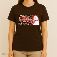 Leopard Kansas Christmas With Snowman T-Shirt thumb 4