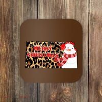 Leopard Kansas Christmas With Snowman Coaster thumb 0