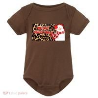 Leopard Kansas Christmas With Snowman Baby Bodysuit thumb 0