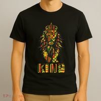 Lion Kente Cloth For King African Lover T-Shirt thumb 3